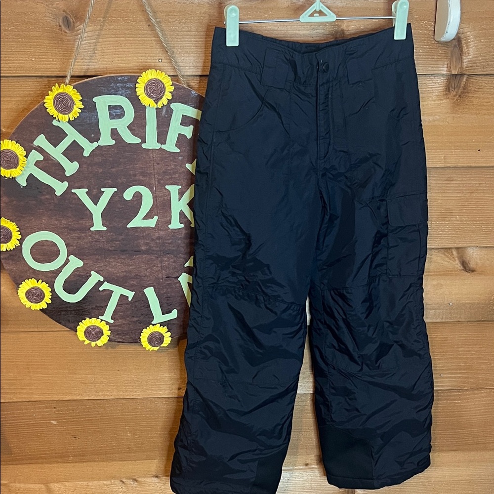 Columbia Kid Child Snow Pant Ski Winter Black Unisex Belted Cargo 10/12
